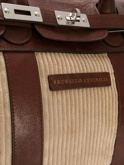 Shop Brunello Cucinelli Country Duffle Bag In Neutrals