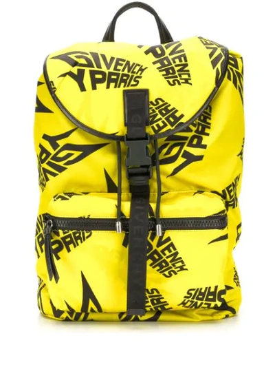 Shop Givenchy Logo Backpack In Yellow