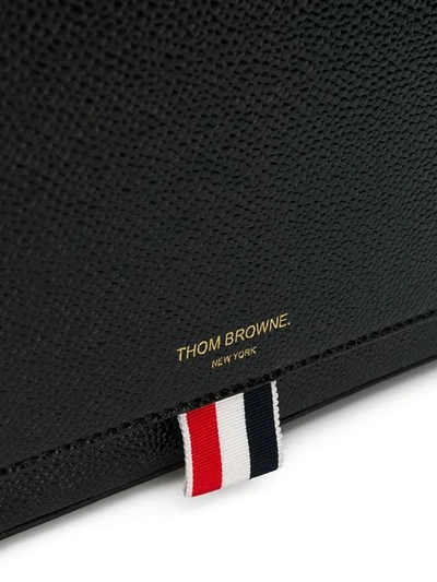 Shop Thom Browne Pebbled Leather Slim Messenger Bag In Black