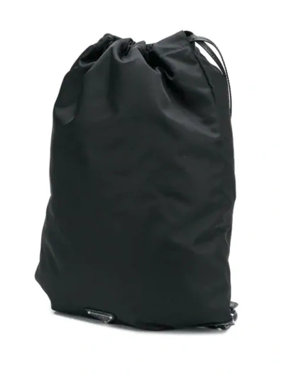 Shop Prada Bird Patch Drawstring Backpack In Black