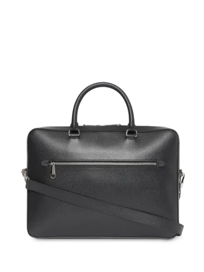 Shop Burberry Grainy Leather Briefcase In Black