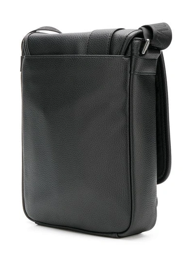 Shop Emporio Armani Embossed Logo Messenger Bag In Black