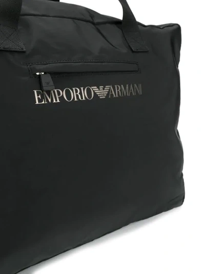 Shop Emporio Armani Reisetasche Mit Logo-print - Schwarz In Black