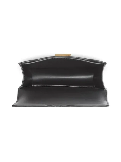 Shop Burberry Belted Leather Tb Bag In Black