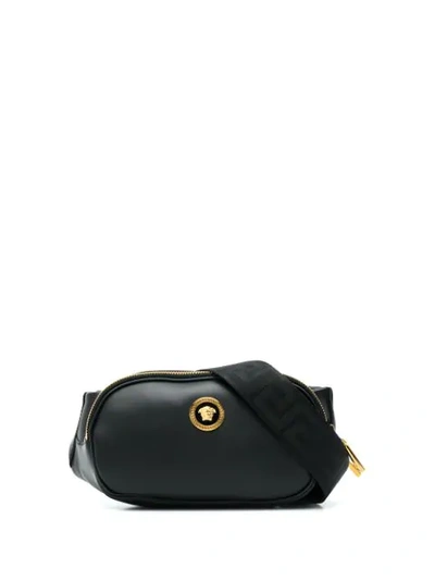 Shop Versace Medusa Plaque Belt Bag In Black