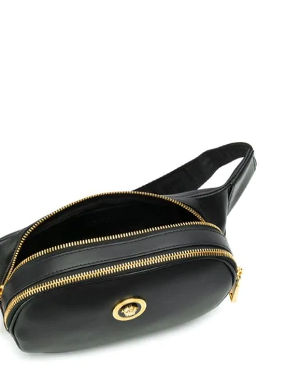 Shop Versace Medusa Plaque Belt Bag In Black