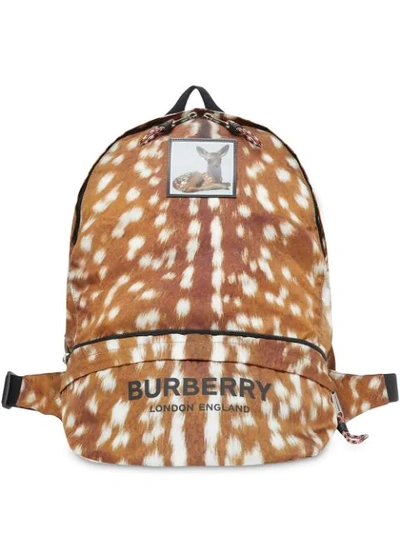 Shop Burberry Deer Print Convertible Bum Bag In Brown