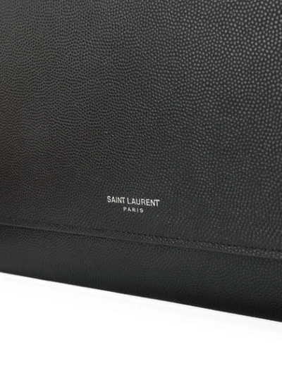 Shop Saint Laurent Logo Travel Briefcase In Black