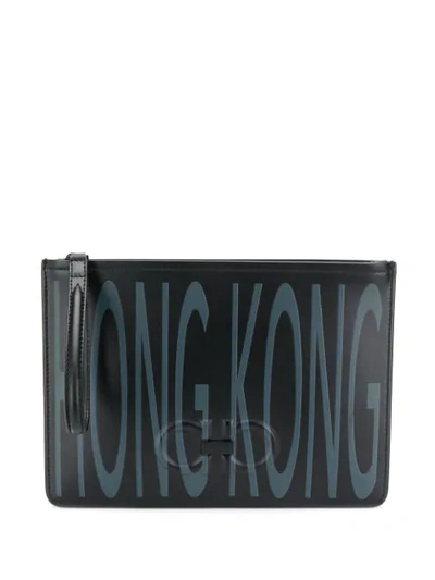 Shop Ferragamo Hong Kong Clutch Bag In Black