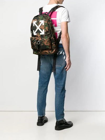 Shop Off-white Camouflage Arrow Backpack In Green