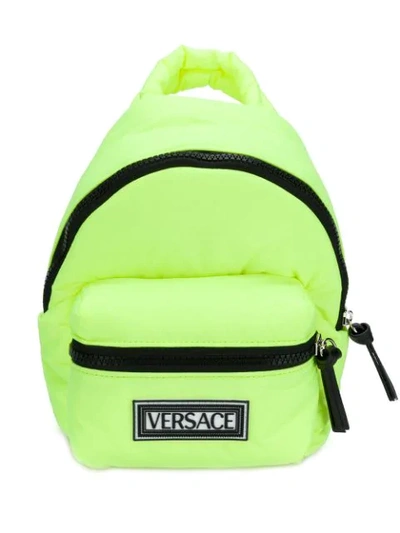 Shop Versace Mini Crossbody Backpack In Dhlnp Nero Palladio