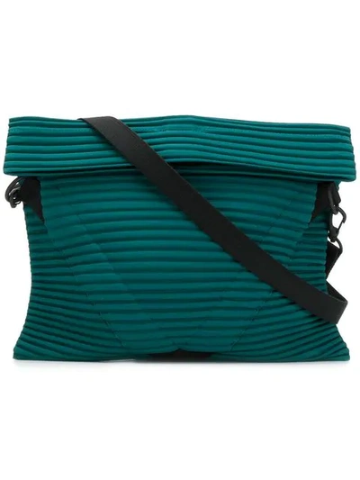 Shop Issey Miyake Pleated Shoulder Bag In Green