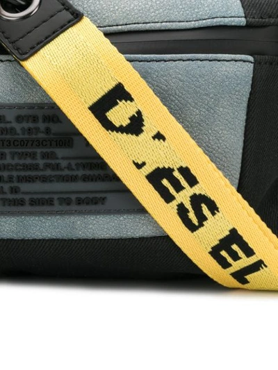 Shop Diesel Denim And Leather Belt Bag In Blue