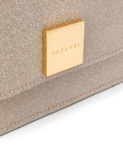 Shop Casadei Logo Top-handle Tote - Metallic