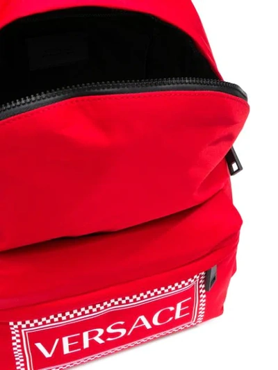 Shop Versace Logo Backpack In Kr3bn