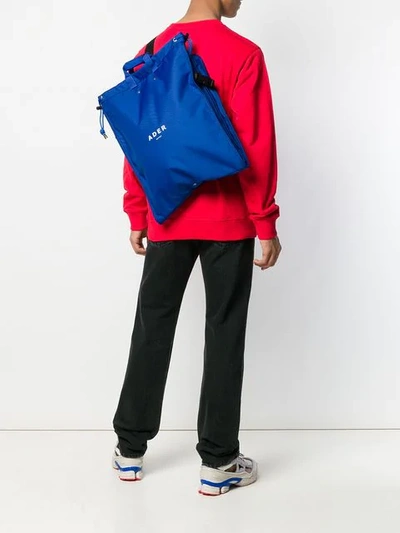 Shop Ader Error Square Shaped Oversized Backpack In Blue