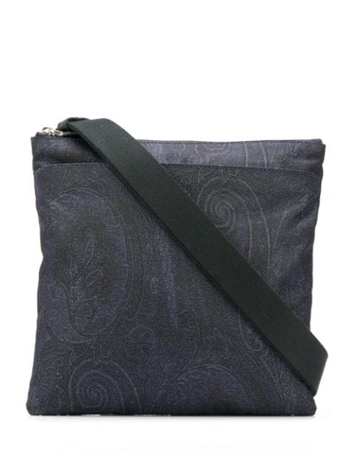 Shop Etro Paisley Embroidered Bag In Blue