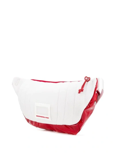 Shop Maison Margiela Logo Tab Belt Bag In Red