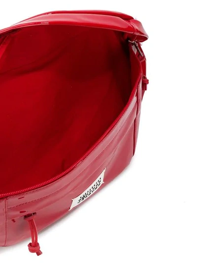 Shop Maison Margiela Logo Tab Belt Bag In Red