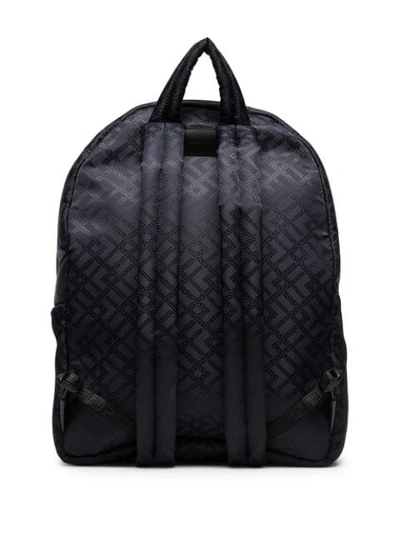 Shop Versace Greek Key Embossed Backpack In Black