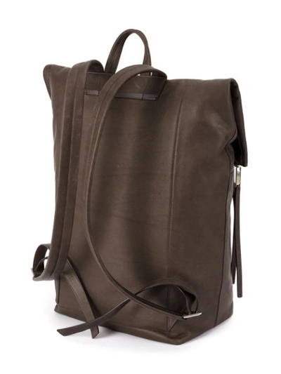 Shop Rick Owens Zipped Backpack - Brown