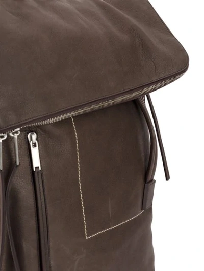 Shop Rick Owens Zipped Backpack - Brown