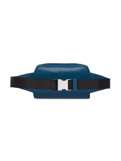 Shop Prada Saffiano Leather Belt Bag In Blue
