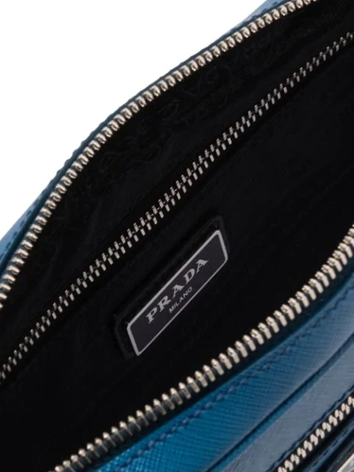 Shop Prada Saffiano Leather Belt Bag In Blue
