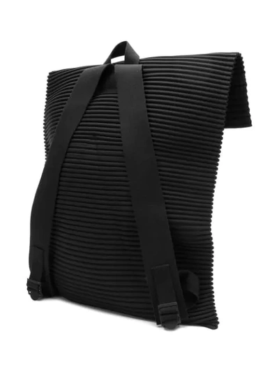 Shop Issey Miyake Ribbed Detail Backpack In Black