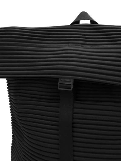 Shop Issey Miyake Ribbed Detail Backpack In Black