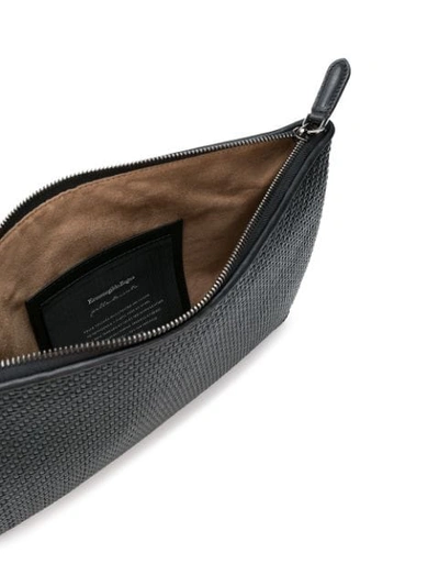 Shop Ermenegildo Zegna Pelletessuta™ Pouch Bag In Ner Black