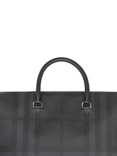 Shop Burberry Large London Check And Leather Briefcase In Black