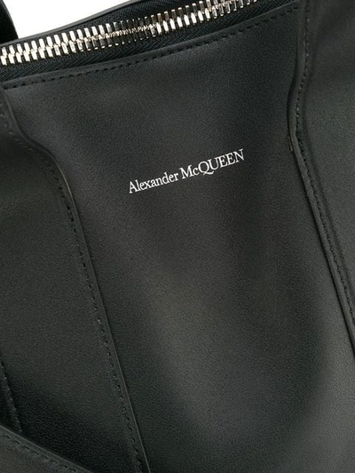Shop Alexander Mcqueen Foldover Tote Bag In Black