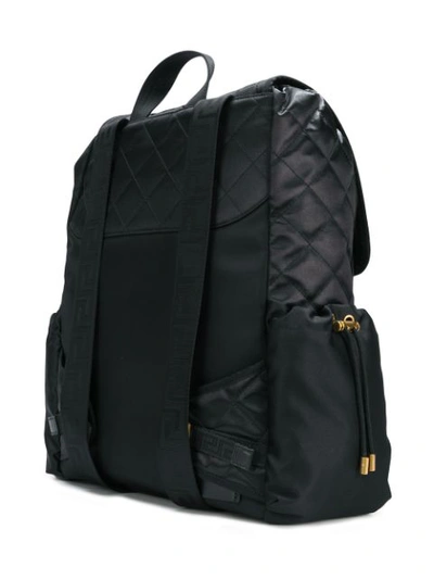 Shop Versace Medusa Strap Backpack - Black