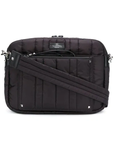 Shop Valentino Garavani Quilted Messenger Bag - Black