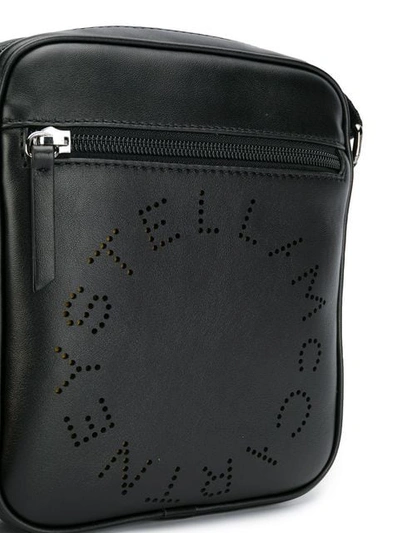 Shop Stella Mccartney Logo Messenger Bag In Black