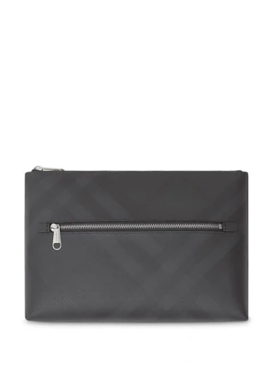 Shop Burberry London Check Zip Pouch In Black