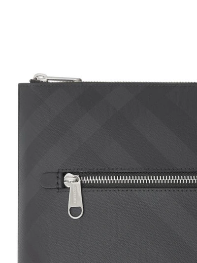 Shop Burberry London Check Zip Pouch In Black