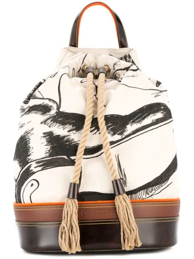 Shop Jw Anderson Sailor Backpack In Neutrals