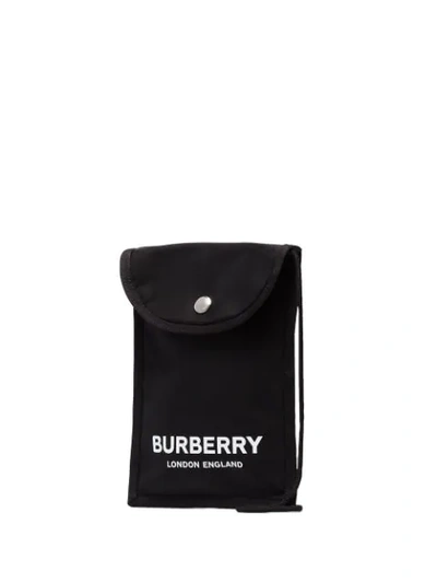 Shop Burberry Logo Cross-body Pouch - Black