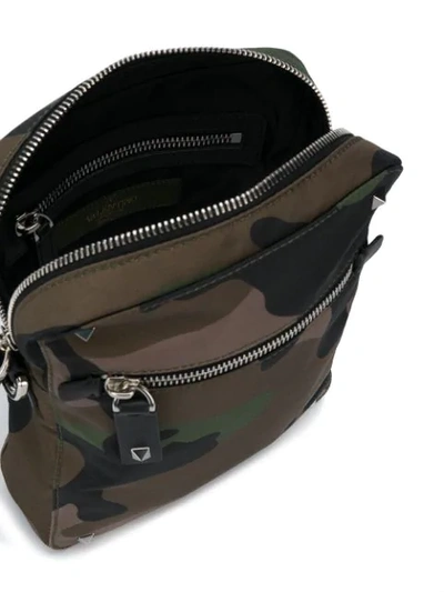 Shop Valentino Camouflage Shoulder Bag In Green