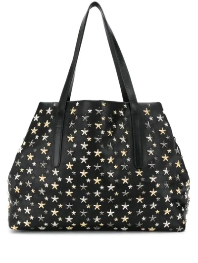 Shop Jimmy Choo Star Appliqué Tote Bag In Black