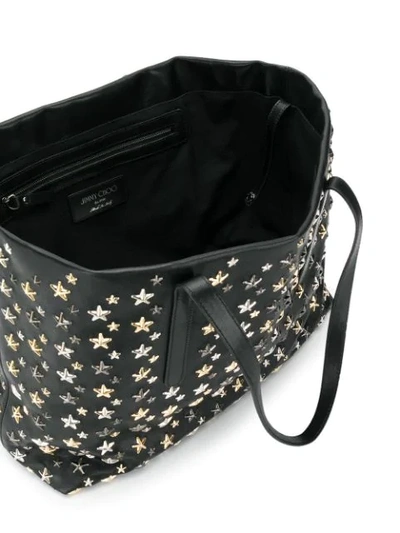 Shop Jimmy Choo Star Appliqué Tote Bag In Black