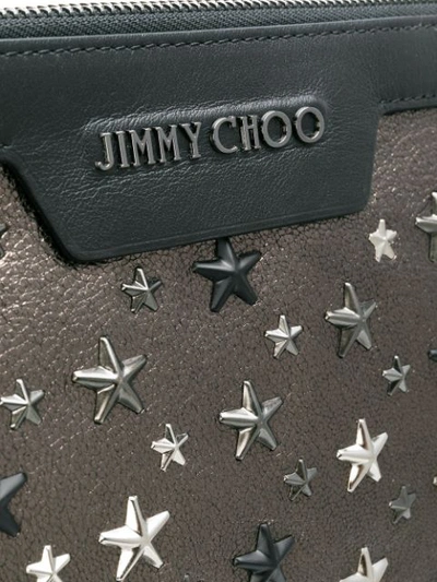 Shop Jimmy Choo Derek Studded Pouch In Metallic