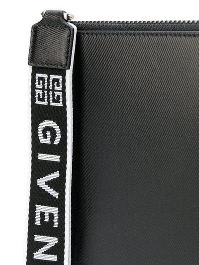 Shop Givenchy Large Pouch With Logo Wrist Strap In Black
