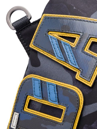 Shop Prada Camouflage Print Backpack In Blue