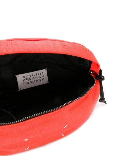 Shop Maison Margiela Zipped Belt Bag In Orange