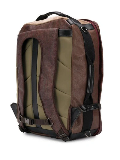 Shop Etro Colour Block Backpack - Neutrals