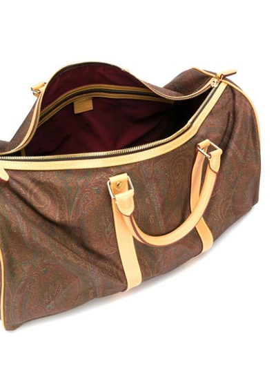 Shop Etro Paisley Print Holdall Bag In Brown