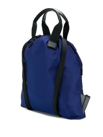 Shop Dolce & Gabbana Logo Print Shell Backpack In Blue